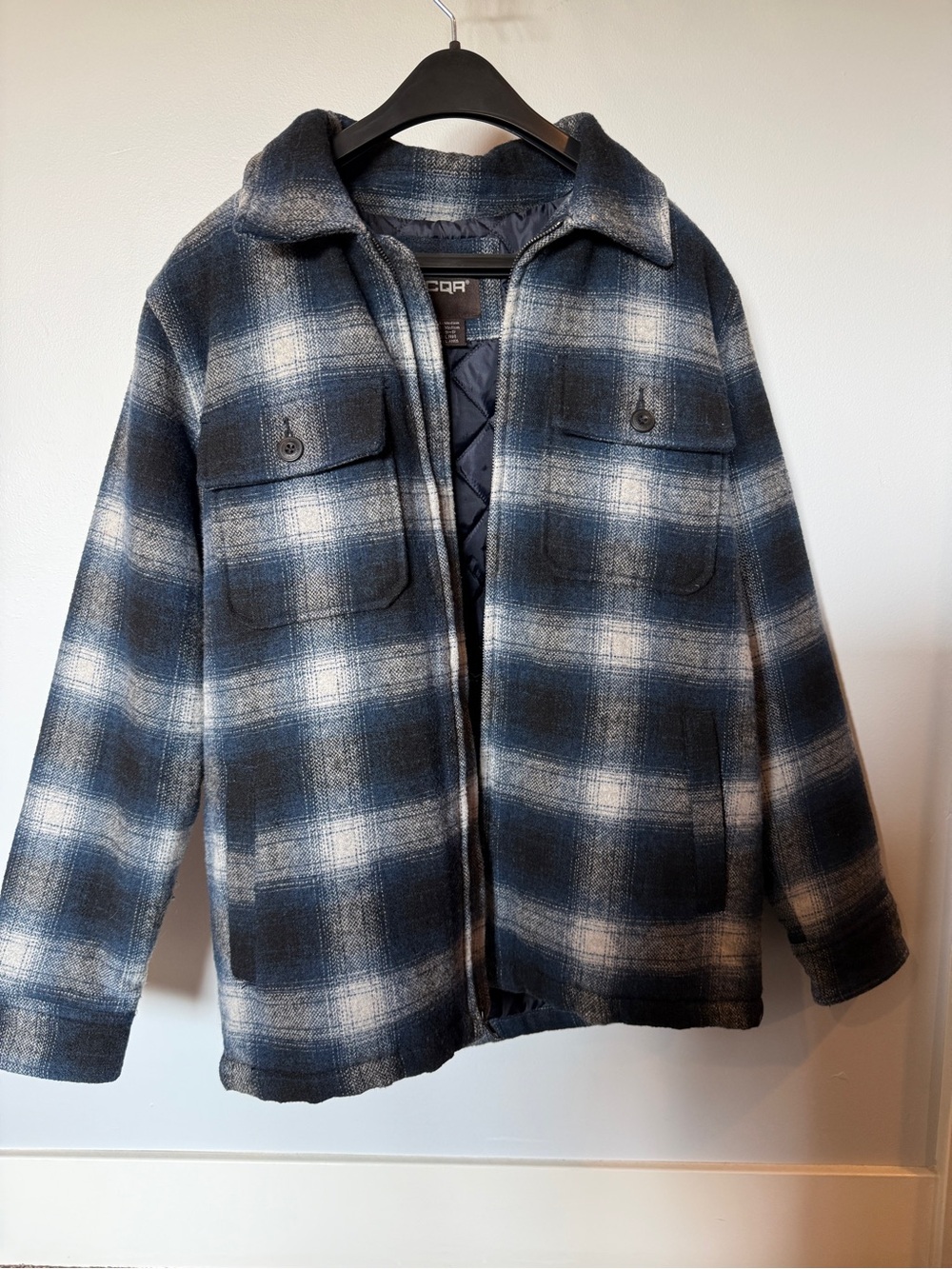Blue Plaid Quilted-Lined Jacket